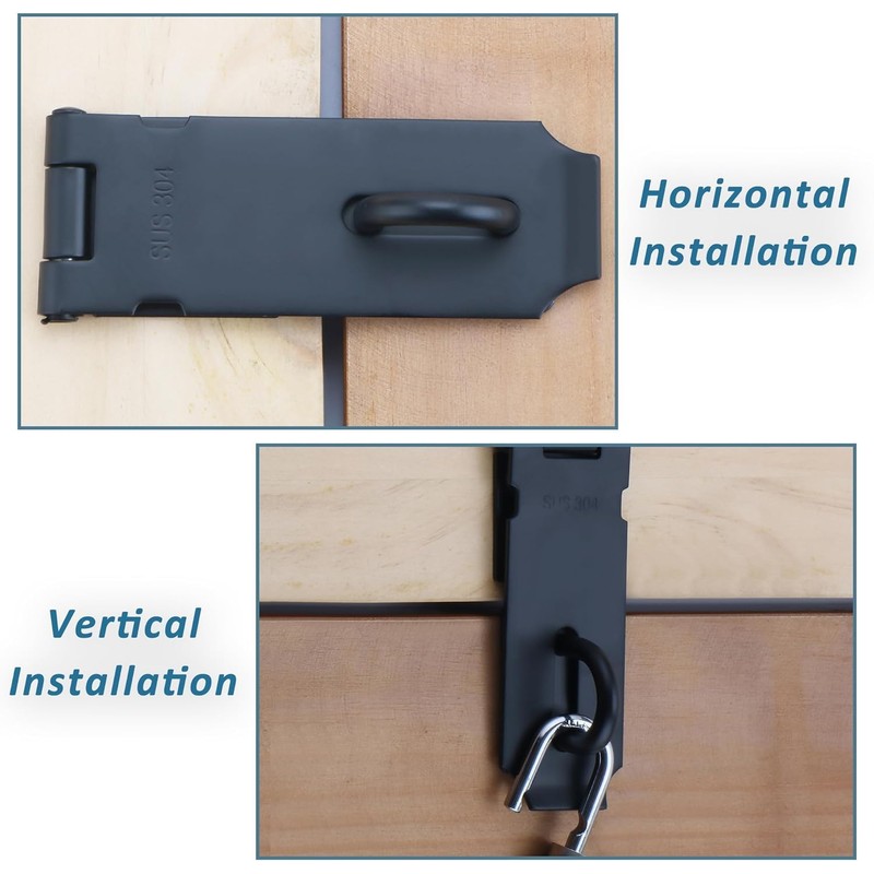 Sayayo Padlock Hasp Door Clasp Door Lock Gate Latch 4
