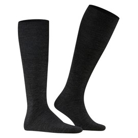 FALKE City Airport Men's Knee Socks Pack of 2, Grey (Anthracite Blend-3080)
