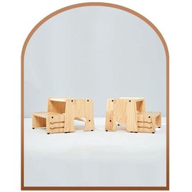 Mesasilla 2 Step Stool - Lightweight & Sturdy with Anti-Slip, Animal-Shaped Cutouts - Solid Wood Construction - PATERN: BEAR