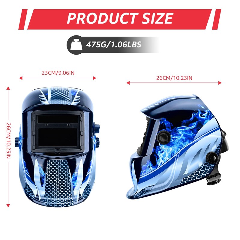 DUTTY Welding protective mask, head mounted argon arc welding LCD