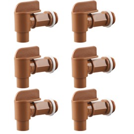 6Pcs 3/4” Drum Faucet PE Plastic Male Barrel Faucet for 5, 6 Gallon Plastic or Steel Drums Water Jugs Brown Replacement Drum Tap by GWENBHMTOOL