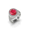 DINJEWEL 7.00 Carat Natural Ruby/Manik Gemstone 925 Sterling Silver Statement