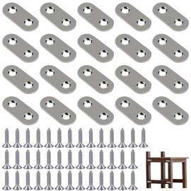 20 PCS Flat Brackets Stainless Steel Metal Brackets 36 x 16 mm Straight Brackets Mending Plates with 40 Screws for Wood Fixing Furniture Tables Chairs