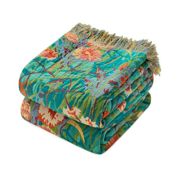 Boho Throw Blanket - 50"x60" 100% Cotton Ultra Soft Lightweight