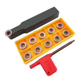 ASZLBYM 11 pieces RPMT1204MOE R6 indexable insert milling inserts blade cutter with 5/8 inch / 16 mm SRDPN1616H12 indexable insert milling tool holder metal lathe cutting tools