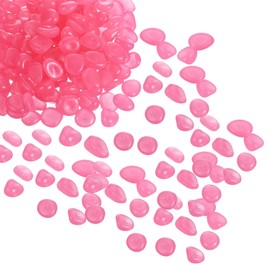 YOKIVE 300 Pcs Glow in The Dark Rocks, Glowing Stones Luminous Decorative Pebbles, Great for Garden, Yard, Pool, Fish Tank, Walkways (Pink, 13-17-mm)