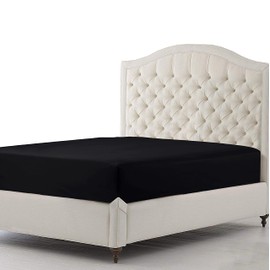 Sapphire Collection 300 Thread Count 100% Egyptian Cotton Fitted Sheets (King, Black)
