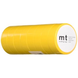 Kamoi Kakoshi MT08P184R Masking Tape, 8 Ps, Width 0.6 inches (15 mm) x 2.6 ft (7 m), 184 Yellow