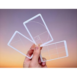 Golden Ratio, Fibonacci & Rule of Thirds Composition Tool Credit Card-Sized View Finder/Viewer for Photography, Painting, Drawing - Fits in Wallet or Camera Bag