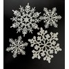 Norinoya 20PCS Glittering Snowflake Hanging for Tree Decorations Christmas Santa