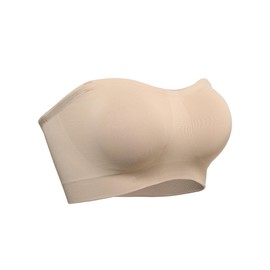 HACI Strapless Bra No Underwire Padded Wireless Supportive Multi-Way Bandeau Bra Tube Top Bra for Women(Beige,S), Small