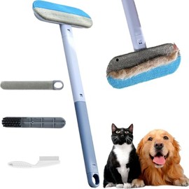 18cm Multi-Surface Pet Hair Remover for Car Seats & Furniture | Washable Adhesive Roller + Free Grooming Brush | Eco-Friendly Pet Hair Tool (Clothes/Carpet/Leather)‌