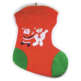 Christmas Stocking Santa & Snowman Design Xmas Present Gift Bag Sack Extra Large (95cm)