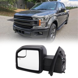 Lqito Left Driver Side Door Mirror with Blind Spot Glass Assembly Fits 2015-2020 Ford F150 With Turn Signal Light Power Heated (6Pins) Replaces: FL3Z17683CB