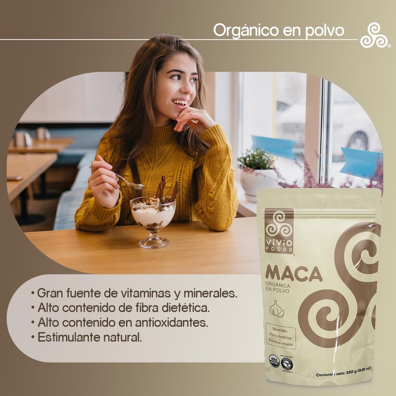VIVIO FOODS Maca Orgánica En Polvo - 250 g