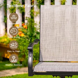 Dovov Outdoor Swivel Dining Chairs Set of 2, Textilene Patio Swivel Chair All Weather Outdoor Dining Chairs 360 Degree Rotating Metal Patio Rocking Chair for Lawn, Porch, Garden, Backyard, Poolside