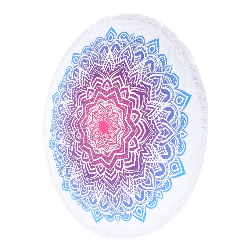 Round Beach Towel Blanket Circular Beach Tassels Blanket Oversized Picnic