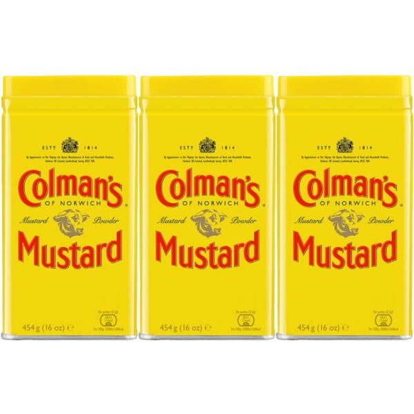 Colman's Mustard Powder, 16-Ounce Cans (Pack of 3)