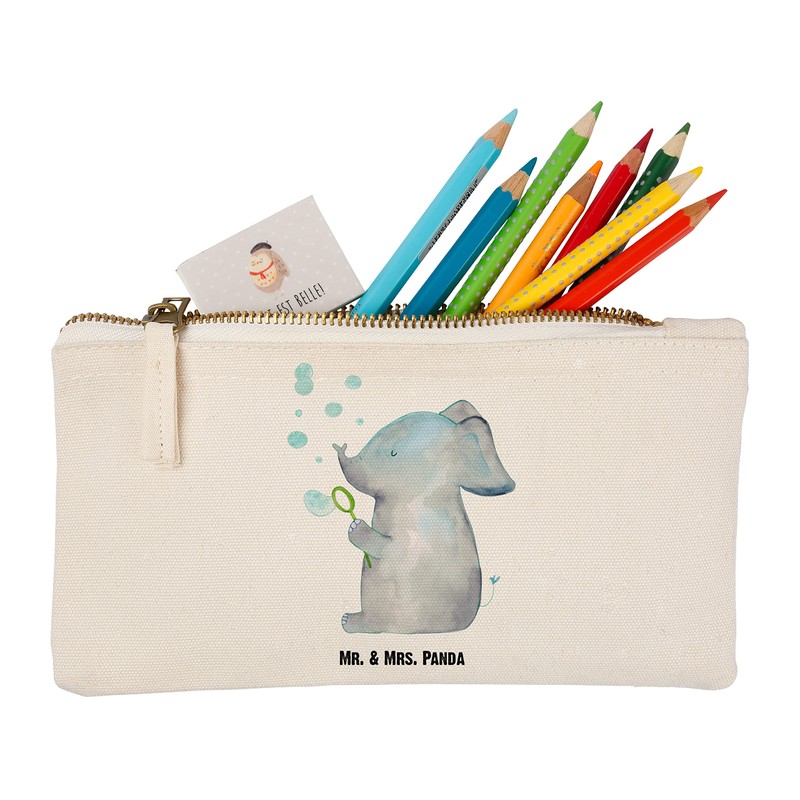 Mr. & Mrs. Panda Elephant Makeup Bag Bubbles, White, Hand