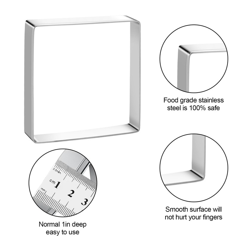 Square Cookie Cutter Sandwich Cutters for Lunchbox Fruit Cutters Vegetable