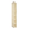 Premier Housewares 6 Section Hanging Shoe Organiser - Cream