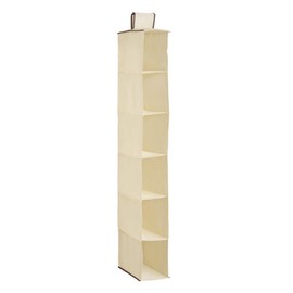 Premier Housewares 6 Section Hanging Shoe Organiser - Cream