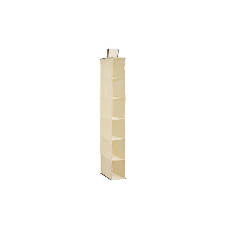 Premier Housewares 6 Section Hanging Shoe Organiser - Cream