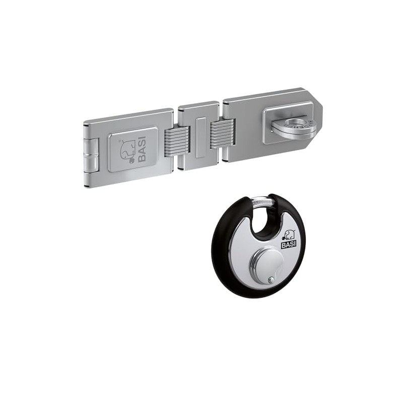 BASI Safety Hasp with Weatherproof Stainless Steel Round Shackle Lock