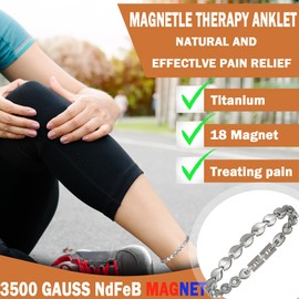 YINOX Women's Magnetic Anklet and Anklet Titanium with Magnet Jewelry (Silver), Titanium