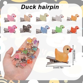 30 Pcs Mini Resin Duck Hair Clips, Cute Glow in The Dark Duck Hairpins Luminous Hair Accessories for Girls Women Music Festival Rave Party Holiday Accessories