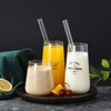 ALINK Reusable Glass Boba Straws, 14mm Extra Wide Clear Smoothie