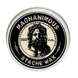 MAGNANIMOUS 'STACHE WAX (2 OZ) - "UNSCENTED" SCENT - THE BEST MEDIUM-TO-STRONG HOLD MUSTACHE WAX ON THE PLANET, ZEUS APPROVED!