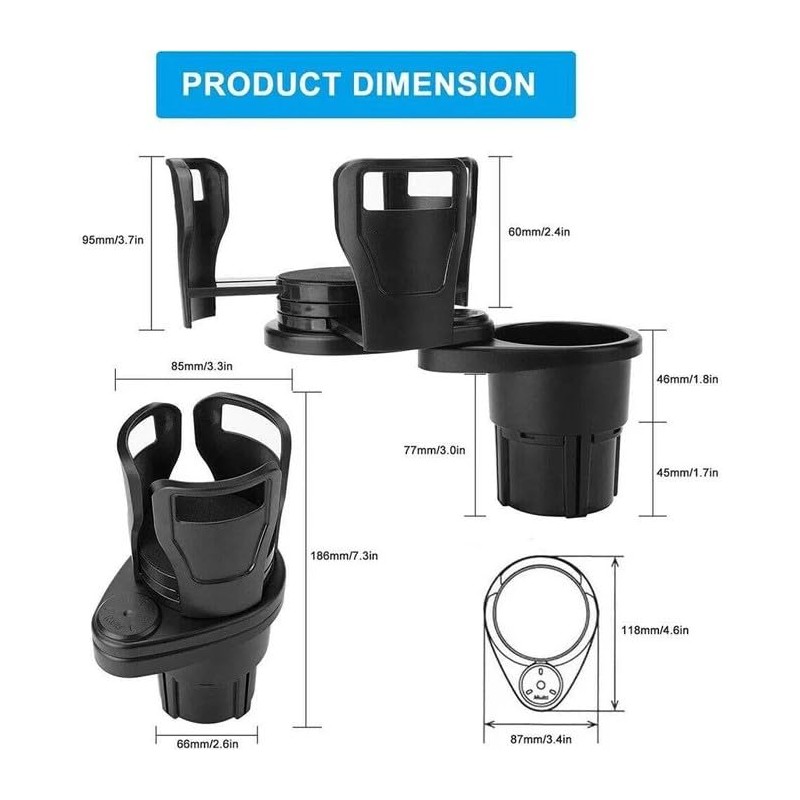 TAVICE Adjustable 2in1 Car Seat Cup Holder Bottle Drink Coffee