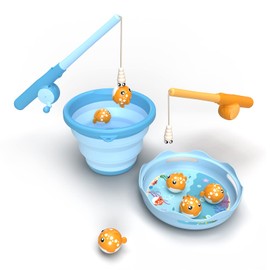 Schildkröt 970247 Fishing Game Set, Magnetic Fishing Game Concept for Indoor and Outdoor Use, Telescopic Fishing, 3 Litre Folding Bucket, BPA Free