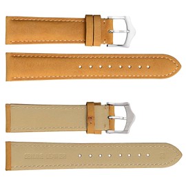 WOCCI Vintage Leather Watch Strap with Black Buckle, Replacement Watch 14 mm, 16 mm, 18 mm, 19 mm, 20 mm, 21 mm, 22 mm, 24 mm, Leather