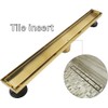 Neodrain 30-Inch Gold Linear Shower Drain, 2-in-1 Flat & Tile