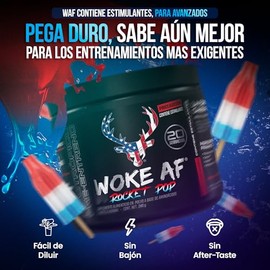 Bucked Up Woke AF Pre Entreno Pre Workout | Estimulantes + Beta Alanina + Citrulina + Cafeina Anhidra Microencapsulada| Entrenamiento, Energía, Desemp