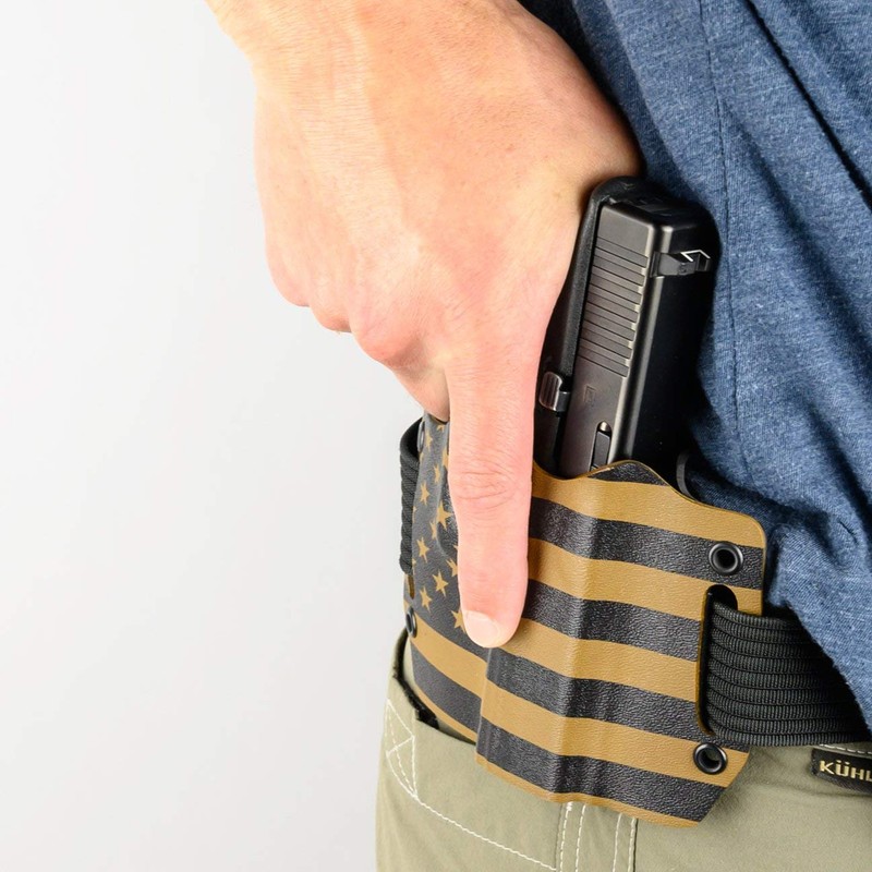 Infused Kydex USA Eagle On Flag OWB Holster (Left-Hand, for