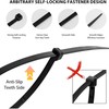 100pc Black Plastic Cable Ties, 3 Different Sized Tie Wraps,