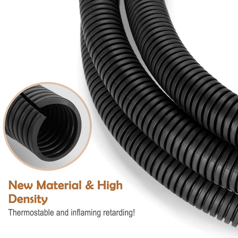ZhiYo 20FT 1/2” Wire Loom Split Tubing Auto Wire Conduit