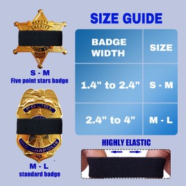 CREATRILL 30 Pack Black Police Mourning Band Stripe Police Officer Badge Shield Funeral Honor Guard Straps for Badge Size of 1.4" to 2.4"