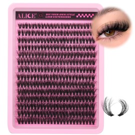 ALICE 336pcs Lash Clusters Thick Volume 60D Cluster Eyelash Extensions DIY Lash Extensions Wispy Faux Mink Individual Lashes Mix 10-18mm Long Eyelash Clusters