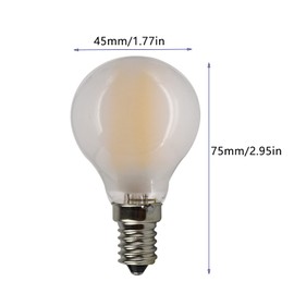 YDJoo E14 G45 LED Globe Filament Bulb Dimmable 6W LED Filament Light Bulb 60W Equivalent E14 European Base Warm White 2700K Frosted Glass Decorative Vintage Bulb for Pendent Chandelier, AC110V(4 Pack)
