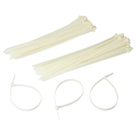 KIMOC 100 Pcs Nylon Cable Ties 100 Pcs 3.9 inches (100 mm) Binding Diameter Up to 0.9 inches (22 mm) ROHS One-Touch Lock System, Outdoor, Heat Resistant, Weather Resistant, Lock Tie, Cable Ties, UV