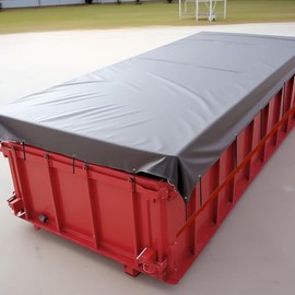 ALCO - Dumpster Tarp/Covers – Super Duty - Reinforced Vinyl (MESH Dumpster Tarp (12' x 20') Black)