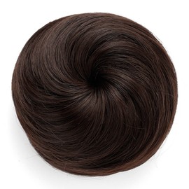 Onedor Synthetic Fiber Hair Extension Chignon Donut Bun Wig Hairpiece (6# - Medium Chestnut Brown)