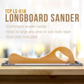 TCP Global Wooden Handle Longboard Sander for PSA Sandpaper 16-1/2" x 2-3/4" or Continuous Rolls PSA Sticky Paper