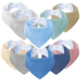 SLOSH Baby Bib for Newborns Baby Bib Triangle Scarf Neckerchief Burp Cloth Cotton for Babies Toddlers Girls Boys Unisex Set Press Stud, blue