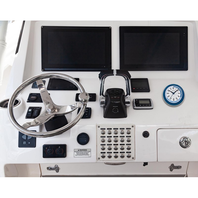 Bulova Clocks Model C4882 Shower Mate, Small, Blue and White