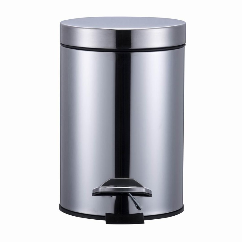 VINNDUNN Soft Close Pedal Bin, 3 Litre, Stainless Steel (Chrome,